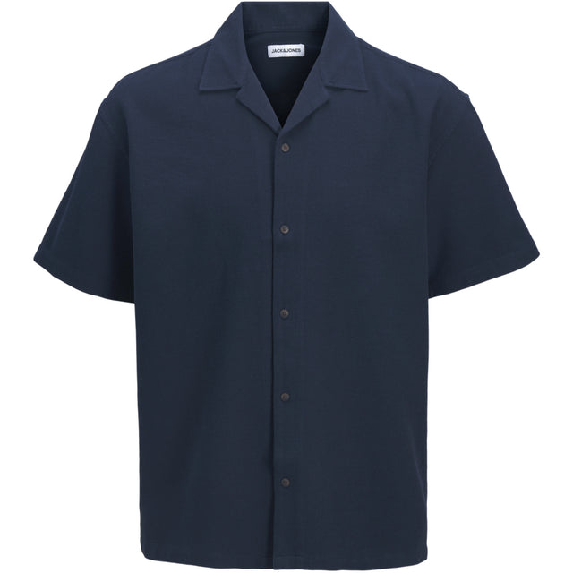 Jack & Jones Junior Navy Blazer Jjglobal Waffle Resort Skjorte Ss Jnr