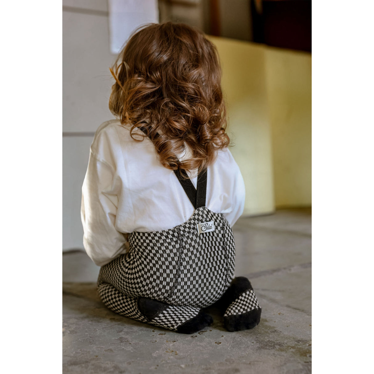 Silly Silas Black X White Checked Special Footed Strømpebukser