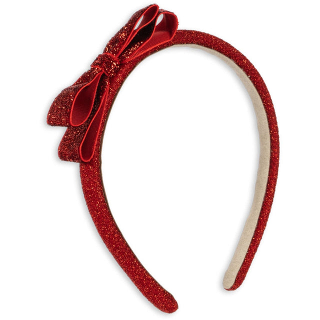 Konges Sløjd Red/Glitter Fløjl Sløjfe Hairbrace
