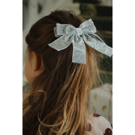 Konges Sløjd Silver Glitter Fløjl Dobbelt Sløjfe Hair Barrette