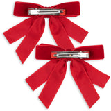 Konges Sløjd Barbados Cherry 2 Pak Fløjl Dobbelt Sløjfe Hair Clips