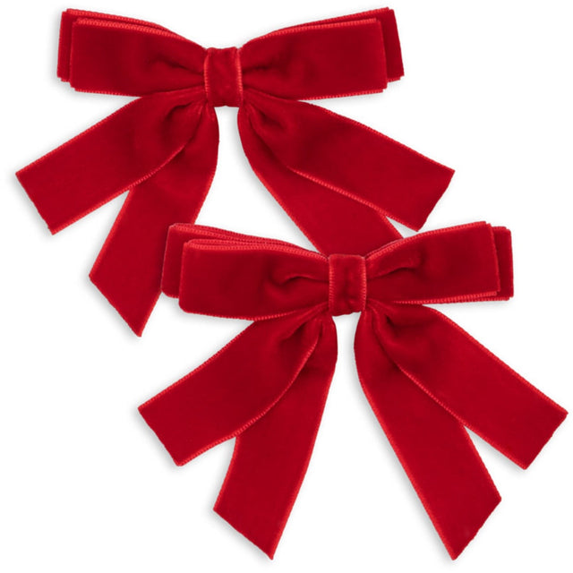 Konges Sløjd Barbados Cherry 2 Pak Fløjl Dobbelt Sløjfe Hair Clips