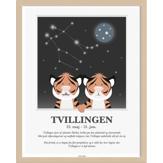Kids by Friis A3 Plakat M. Stjernetegn, Tvillingen
