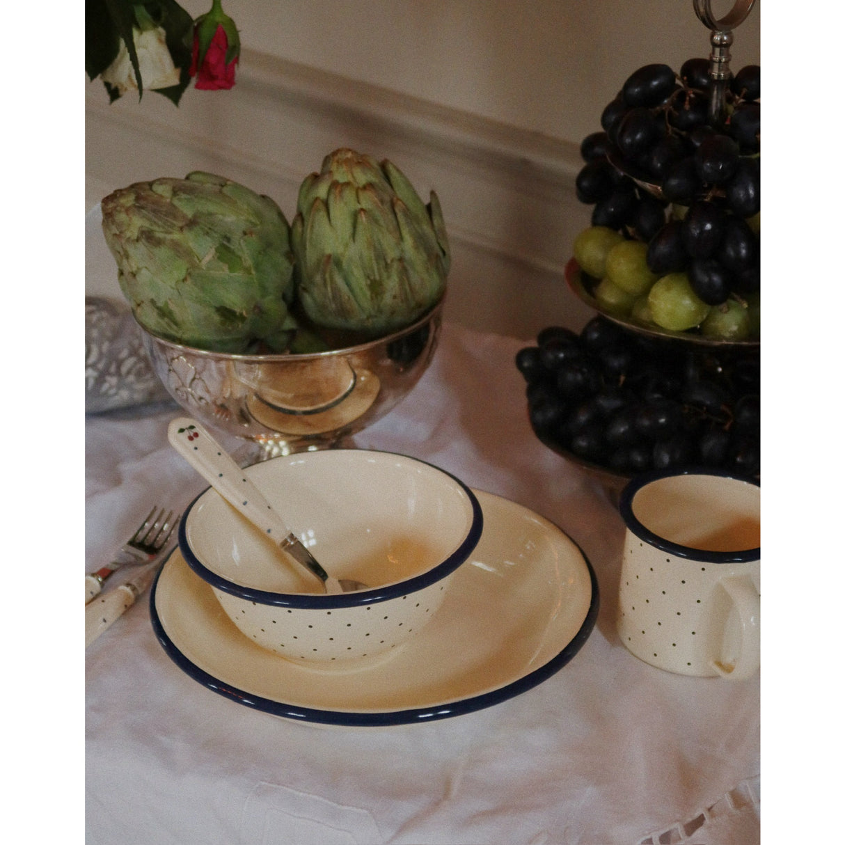 Konges Sløjd Navy Dot Bestik Sæt