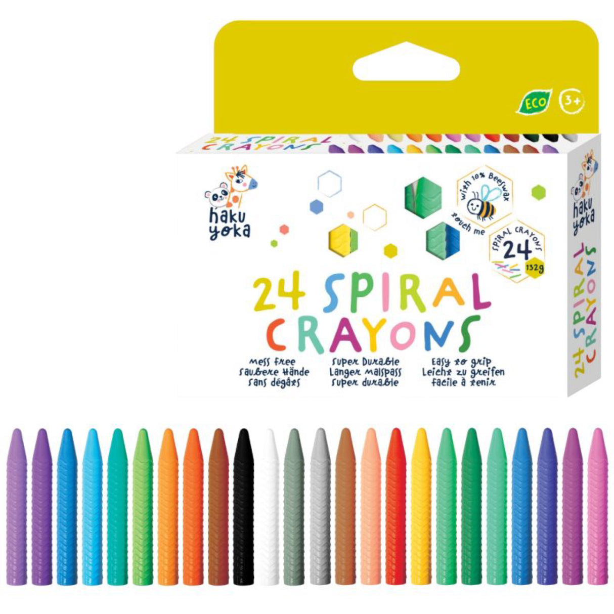 Haku Yoka Spiralformede Farvekridt 24 Styk