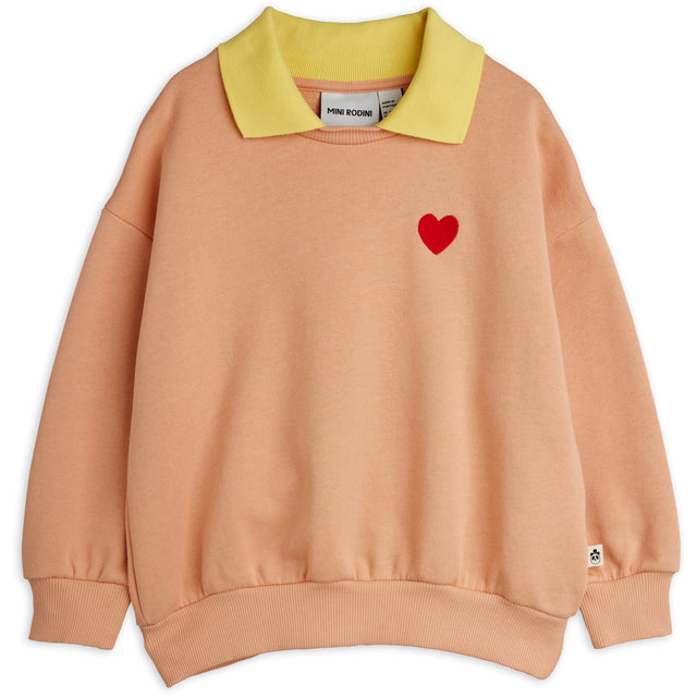 Mini Rodini Pink Heart Emb Krave Sweatshirt