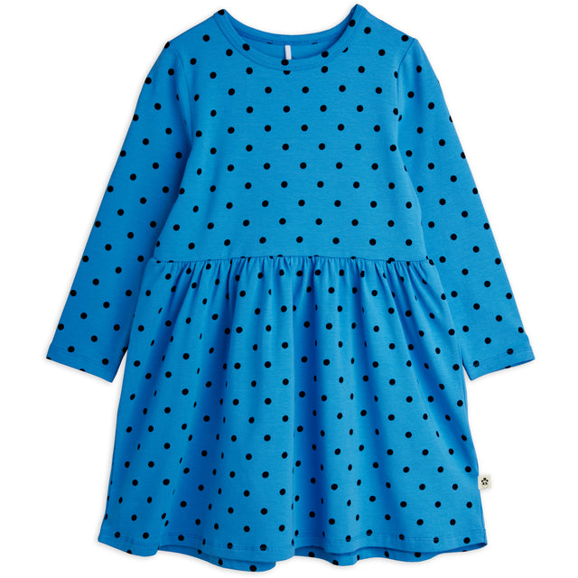 Mini Rodini Blue Polka Dots AOP Ls Kjole