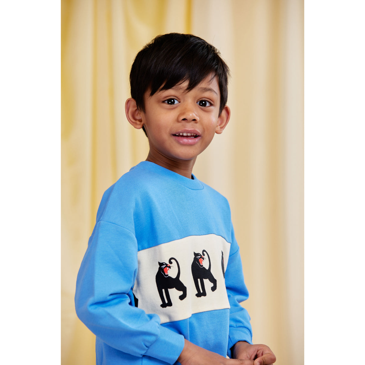 Mini Rodini Blue Panther Panel Sweatshirt