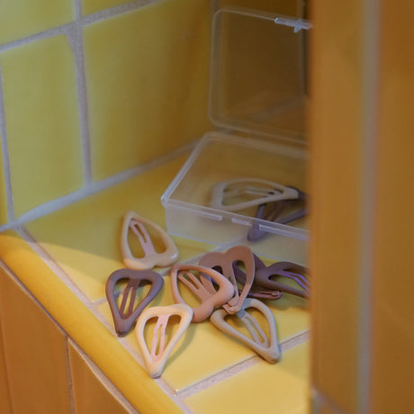 Bow's by Stær Brun Snap Hårspænde - Hjerte Mix (10 Pak)