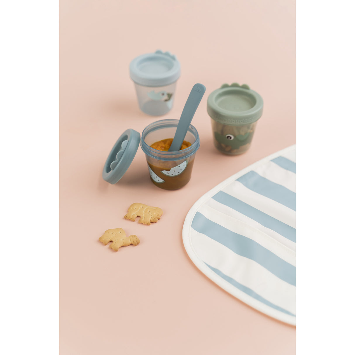 DonebyDeer Blue/Green Pull-Over Hagesmæk 2-Pak Stripes