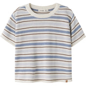 Lil'Atelier Coconut Milk Dusty Blue Nmmhito Ss Loose Strik Lil