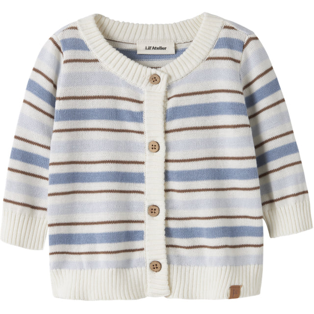 Lil'Atelier Coconut Milk Dusty Blue Nbmhito Ls Strik Card Lil