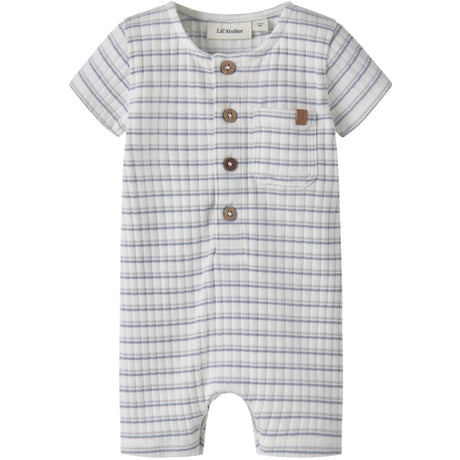 Lil'Atelier Coconut Milk Dusty Blue Nbmhaldur Ss Loose Kort Dragt Lil