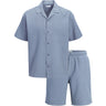 Jack & Jones Junior Blue Mirage Jjglobal Waffle Resort Skjorte Ss Mp Jnr