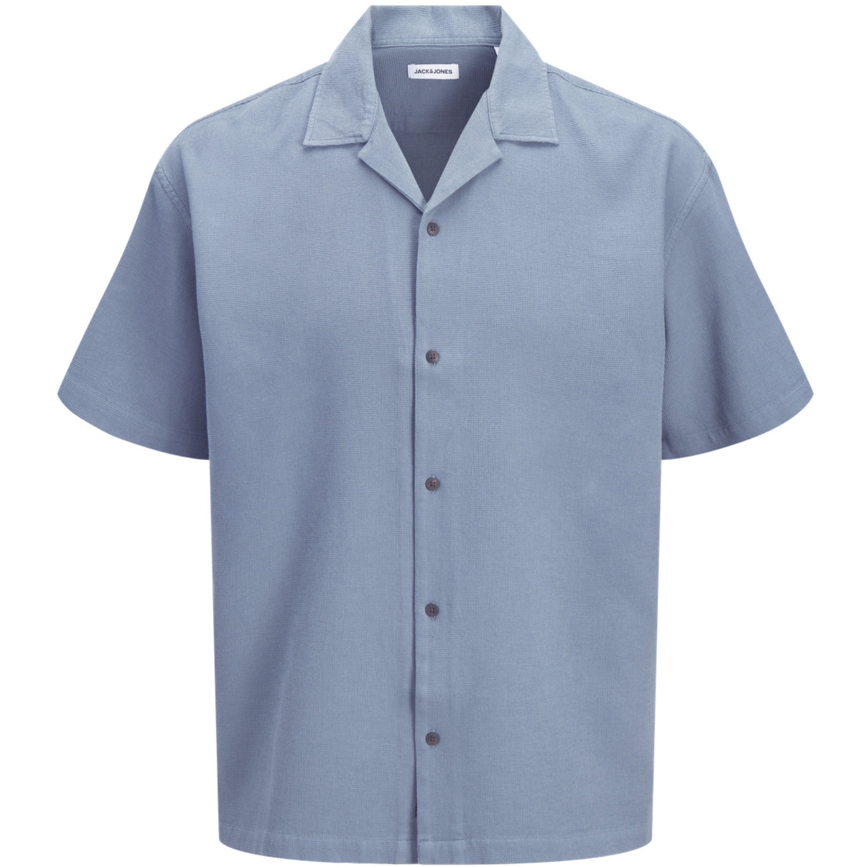 Jack & Jones Junior Blue Mirage Jjglobal Waffle Resort Skjorte Ss Mp Jnr