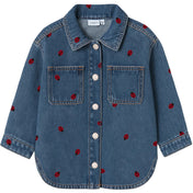Name It Medium Blue Denim Lady Bug Nmfnina Emb Denim Jakke 3285-Za D