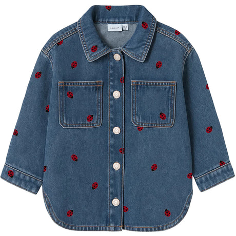 Name It Medium Blue Denim Lady Bug Nmfnina Emb Denim Jakke 3285-Za D
