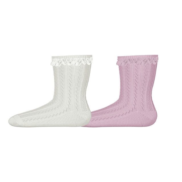 Name It Cloud Dancer Cradle Pink Nmfhermine 2P Strømper
