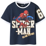 Name It Navy Blazer Nmmanri Spider Nreg Ss Poly Top Mar