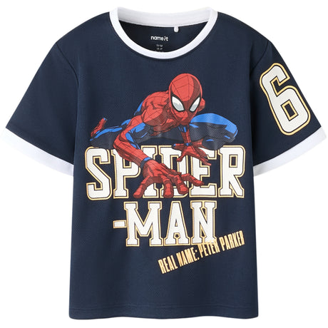 Name It Navy Blazer Nmmanri Spider Nreg Ss Poly Top Mar