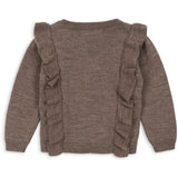 Konges Sløjd Bunny Brown Melange Fiol Flæse Cardigan