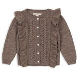 Konges Sløjd Bunny Brown Melange Fiol Flæse Cardigan