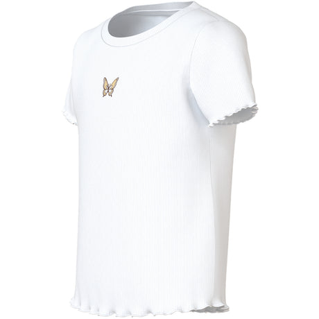 Name It Bright White Butterfly Embroidery Nmfvivemma Ss Slim Top