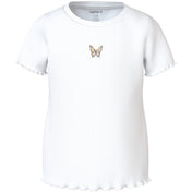 Name It Bright White Butterfly Embroidery Nmfvivemma Ss Slim Top