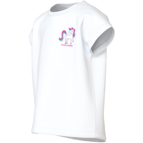 Name It Bright White Unicorn Nmfvarutti Capsl Loose Top