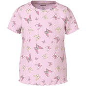 Name It Cradle Pink Butterflies Nmfvemma Aop Ss Slim Top