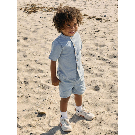 Name It Light Blue Denim Nmmryan Jog Stripe Dnm L Shorts 1910-Ip