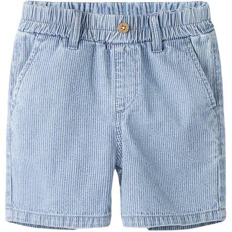 Name It Light Blue Denim Nmmryan Jog Stripe Dnm L Shorts 1910-Ip