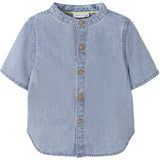 Name It Light Blue Denim Nmmhans Stripe Dnm Ss Skjorte 1910-Ip H