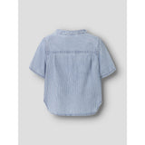 Name It Light Blue Denim Nmmhans Stripe Dnm Ss Skjorte 1910-Ip H