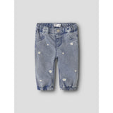 Name It Light Blue Denim Flowers Nbfrose Shaped R Emb Jeans 5321-Yb H