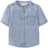 Name It Light Blue Denim Nbmleo Stripe Dnm Ss Skjorte 1910-Ip H