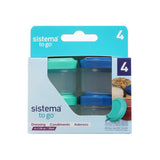 Sistema Ocean Blue & Minty Teal To Go Dressing Opbevaringsbøtter 35 Ml 4-Pak