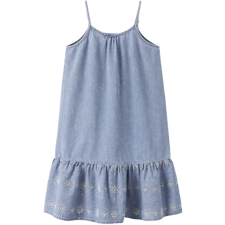 Name It Light Blue Denim Anglaise Nkfhaven Dnm Anglaise Kjole 1026-Ov H