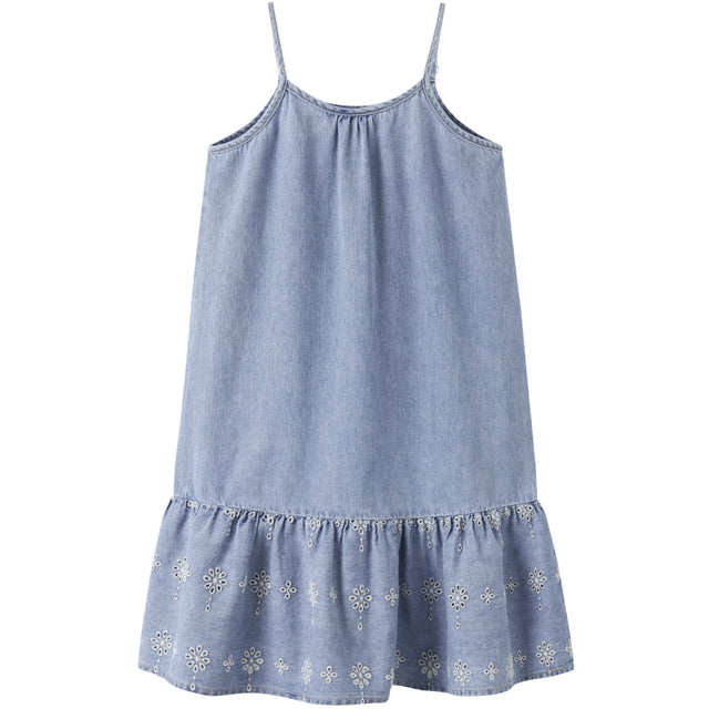 Name It Light Blue Denim Anglaise Nkfhaven Dnm Anglaise Kjole 1026-Ov H
