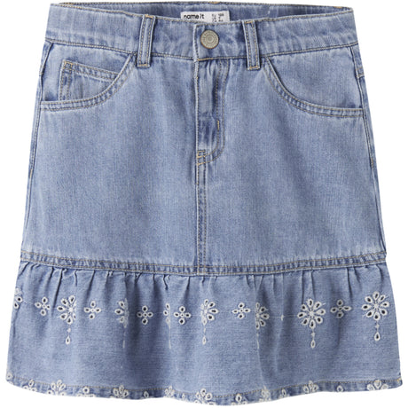 Name It Light Blue Denim Anglaise Nkfhallie Dnm Anglaise Nederdel 1026-Ov H