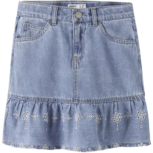 Name It Light Blue Denim Anglaise Nkfhallie Dnm Anglaise Nederdel 1026-Ov H
