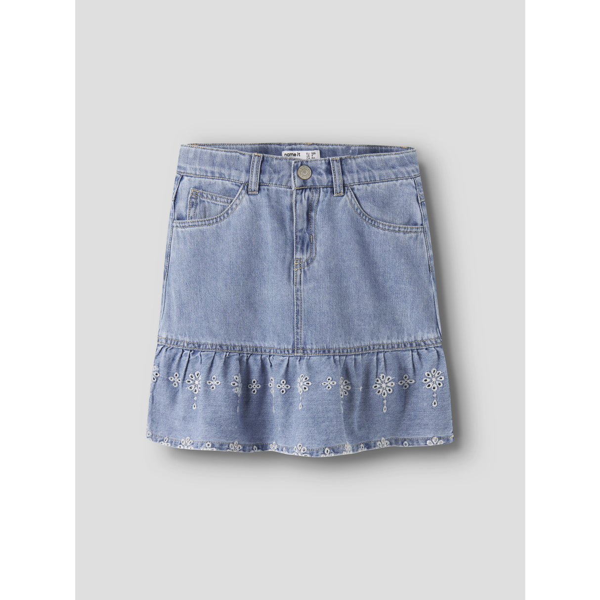 Name It Light Blue Denim Anglaise Nkfhallie Dnm Anglaise Nederdel 1026-Ov H