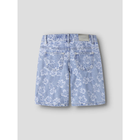 Name It Light Blue Denim Flowers Nkfrose Dnm Jacq Long Shorts 2440-Ja H