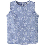 Name It Light Blue Denim Flowers Nkflucy Sl Dnm Jacq Top 2440-Ja H