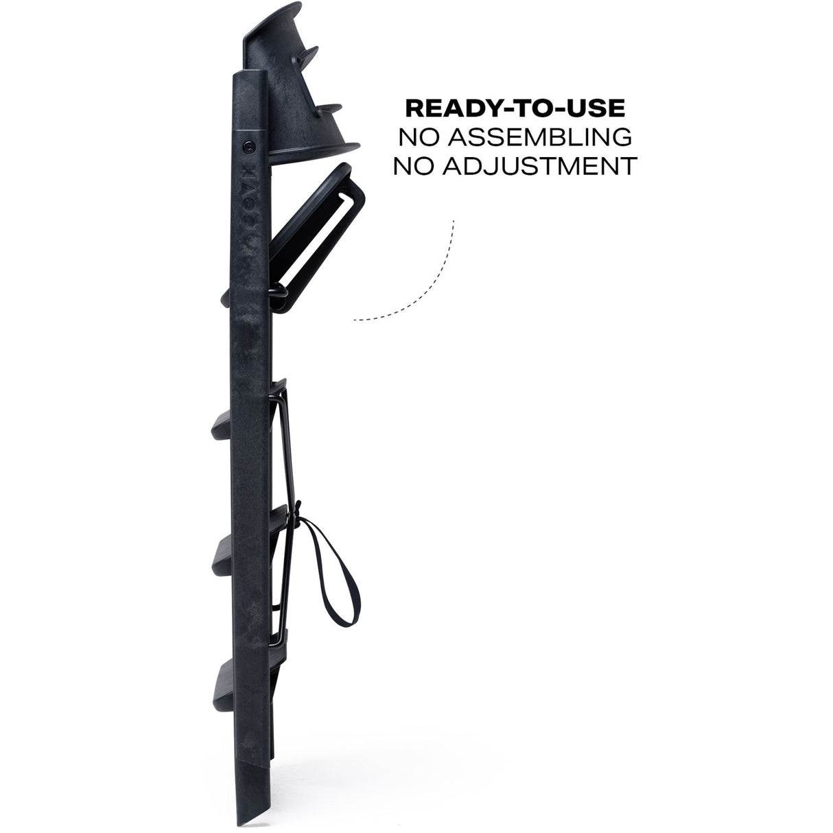 KAOS Charcoal Black Klapp High Stol Recycled Med KLAPP® Safety Rail & Tray Bundle