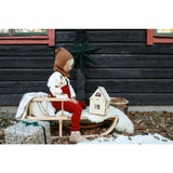 Silly Silas Maple Leaf With Dark Forest Green Footless Strømpebukser Christmas Edition