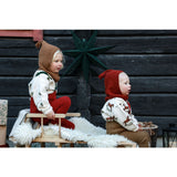 Silly Silas Maple Leaf With Dark Forest Green Footless Strømpebukser Christmas Edition