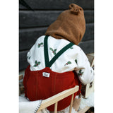 Silly Silas Maple Leaf With Dark Forest Green Footed Strømpebukser Christmas Edition