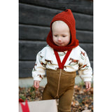 Silly Silas Acorn Brown With Maple Leaf Footed Strømpebukser Christmas Edition