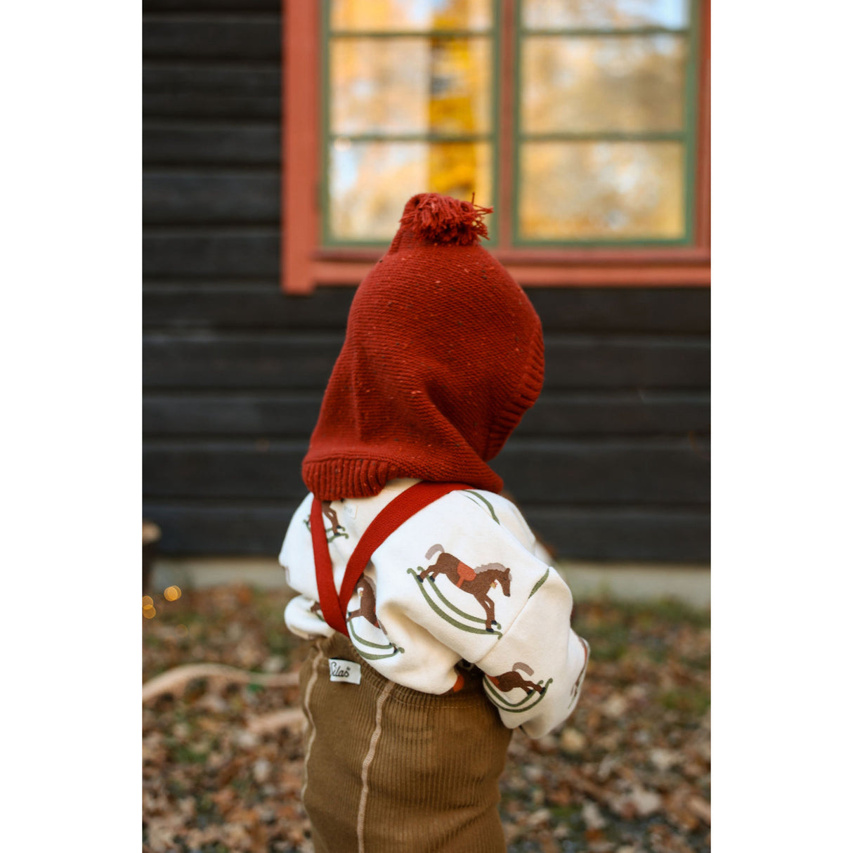 Silly Silas Acorn Brown With Maple Leaf Footed Strømpebukser Christmas Edition